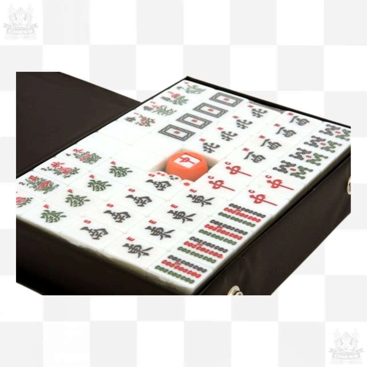 Mahjong Set – 28cm Everyday Edition in Black Vinyl Case Chess and More open set