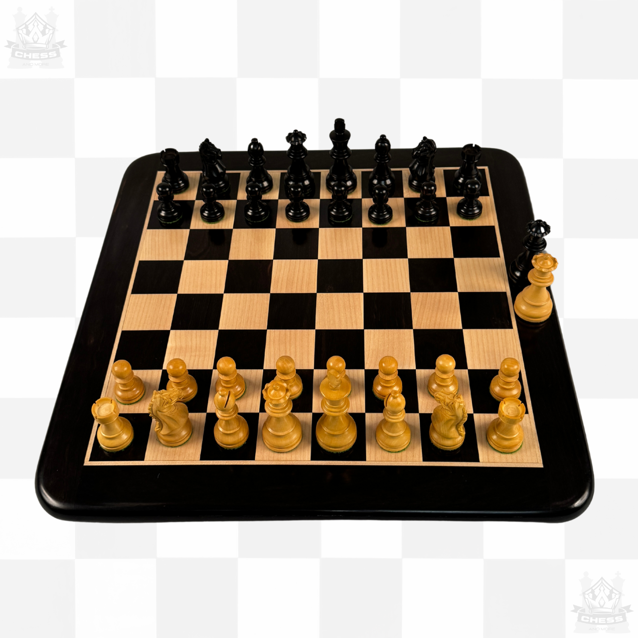 Wooden Chess pieces 85mm shown on 45cm board (available separately)