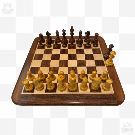 Luxury Wooden Chess Set 40cm Board with 85mm pieces Acacia and Boxwood - Chess And More from above