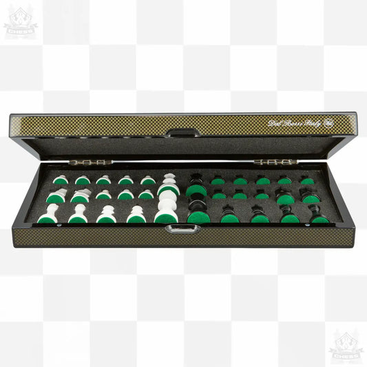 Dal Rossi 16" / 38cm Carbon Fibre Finish Folding Chess Set Dal Rossi