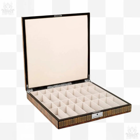 Dal Rossi 50cm Chess Set with Mosaic Storage Board and Gold / Silver pieces - Chess And More storage board