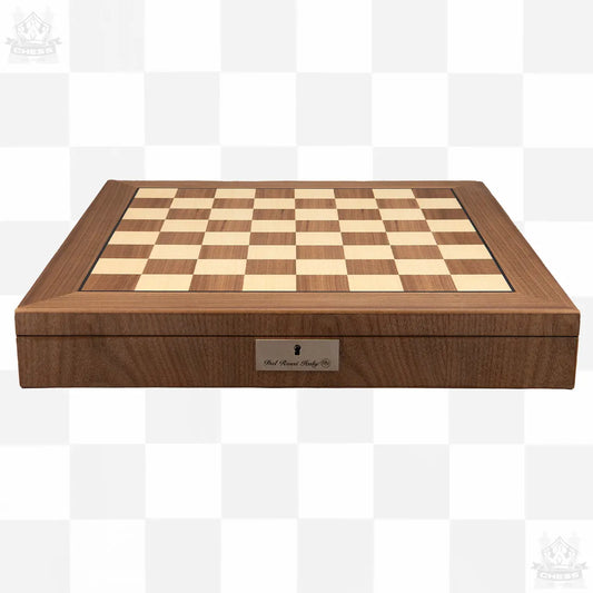 Dal Rossi 50cm Chess Set with Walnut Storage Board and Bronze / Copper pieces Dal Rossi board shown only