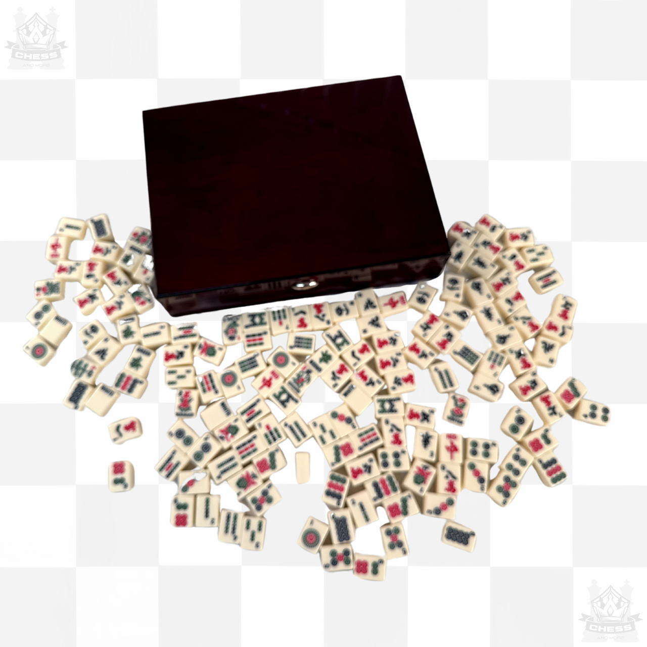 Dal Rossi Mahjong Set Mahogany with tiles