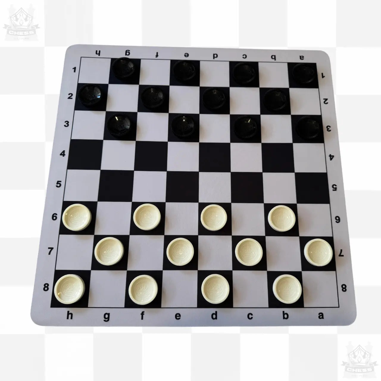 Checkers Set – Premium Board & Classic Playing Pieces Black and White - Chess And More