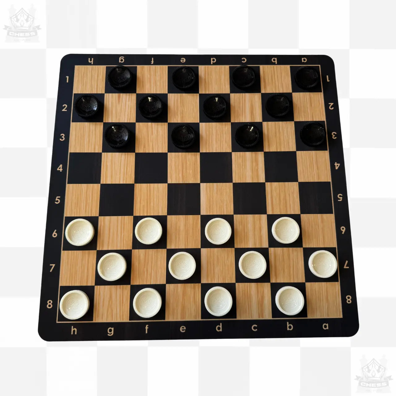 Checkers Set – Premium Board & Classic Playing Pieces Woodgrain - Chess And More