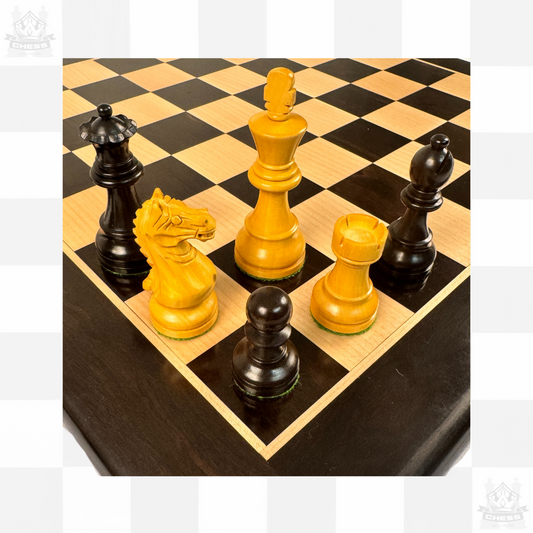 85mm Ebony and Boxwood Wooden Chess Pieces