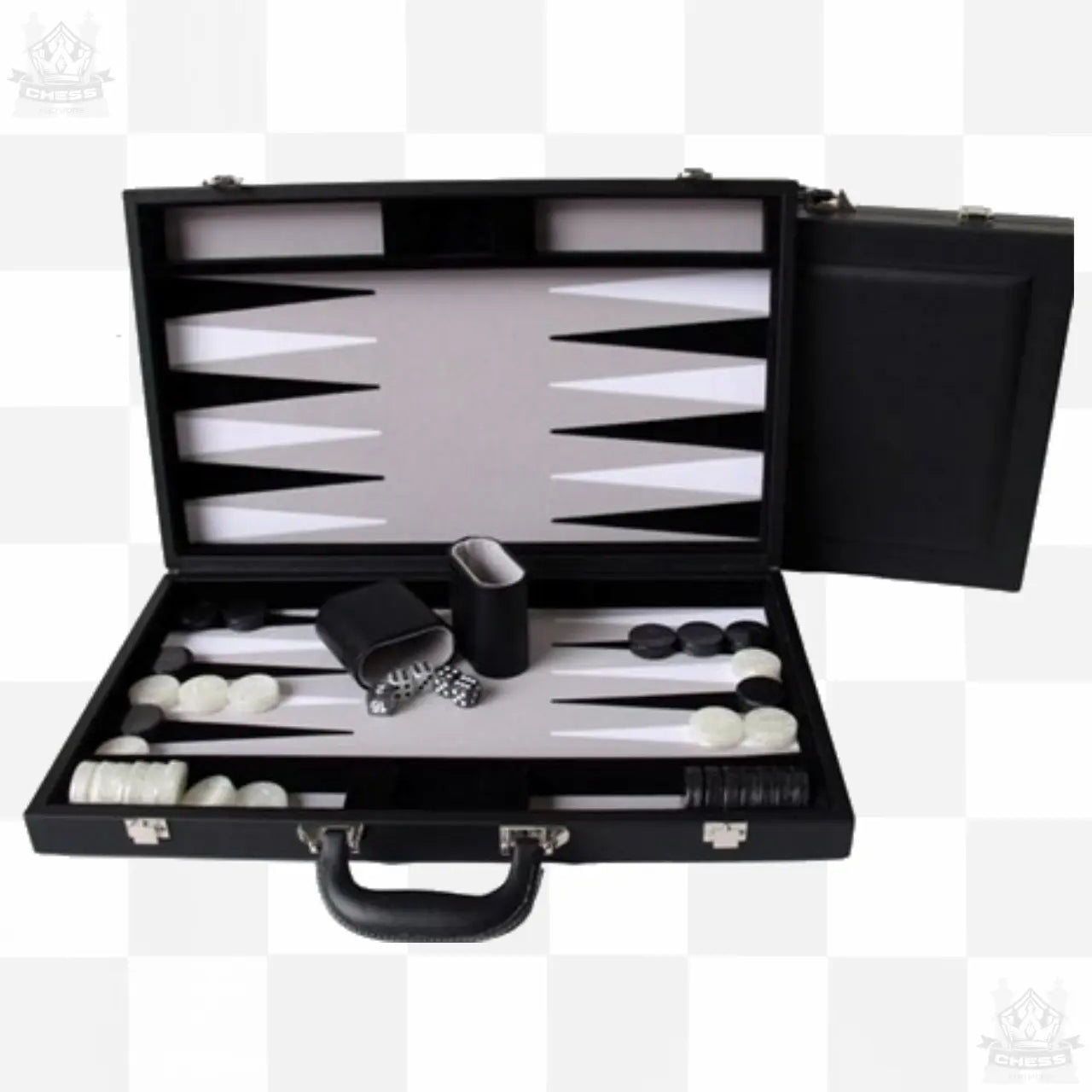 Dal Rossi Black PU Leather 15" Backgammon Set Dal Rossi