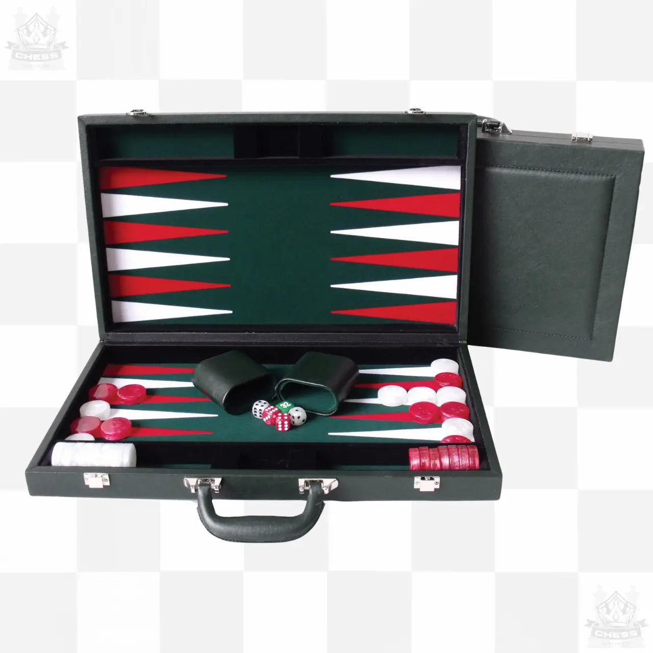 Dal Rossi Green Backgammon 18″ PU Leather Set - Chess And More