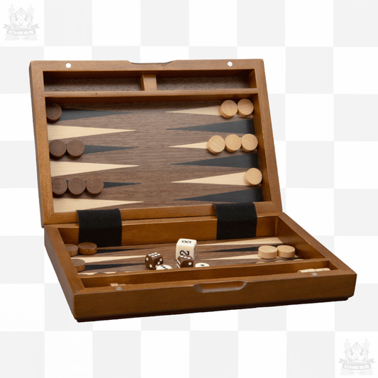 Dal Rossi 9" Wooden Magnetic Travel Backgammon Set