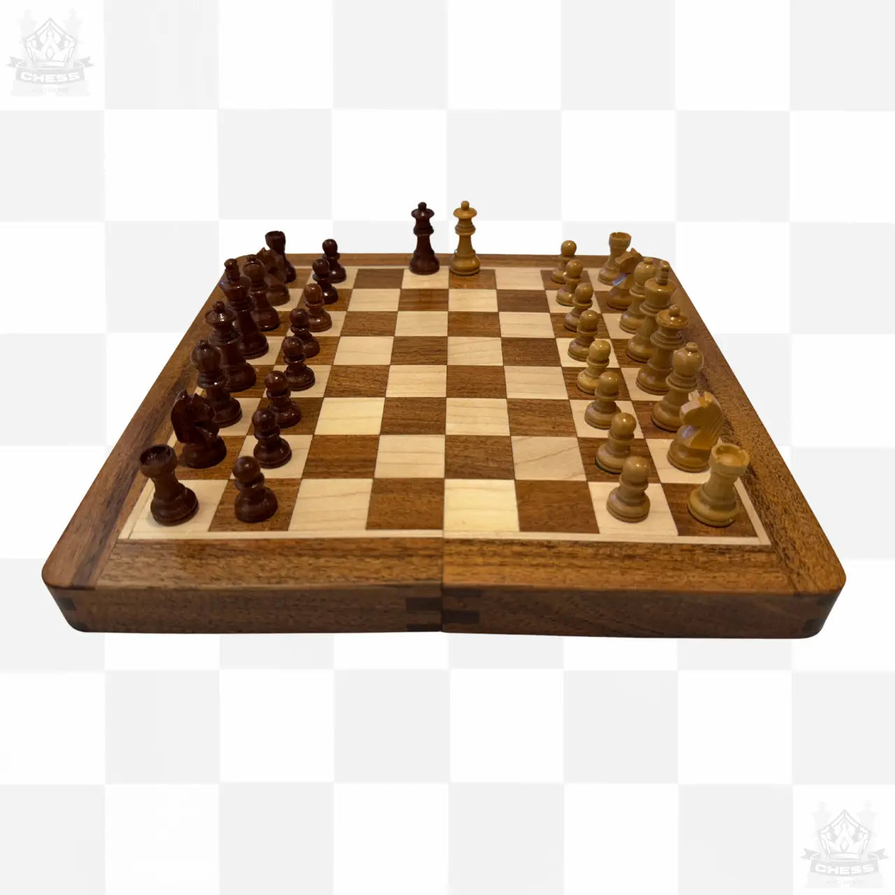 Travel Chess Magnetic Flip Set 25cm Acacia and Boxwood