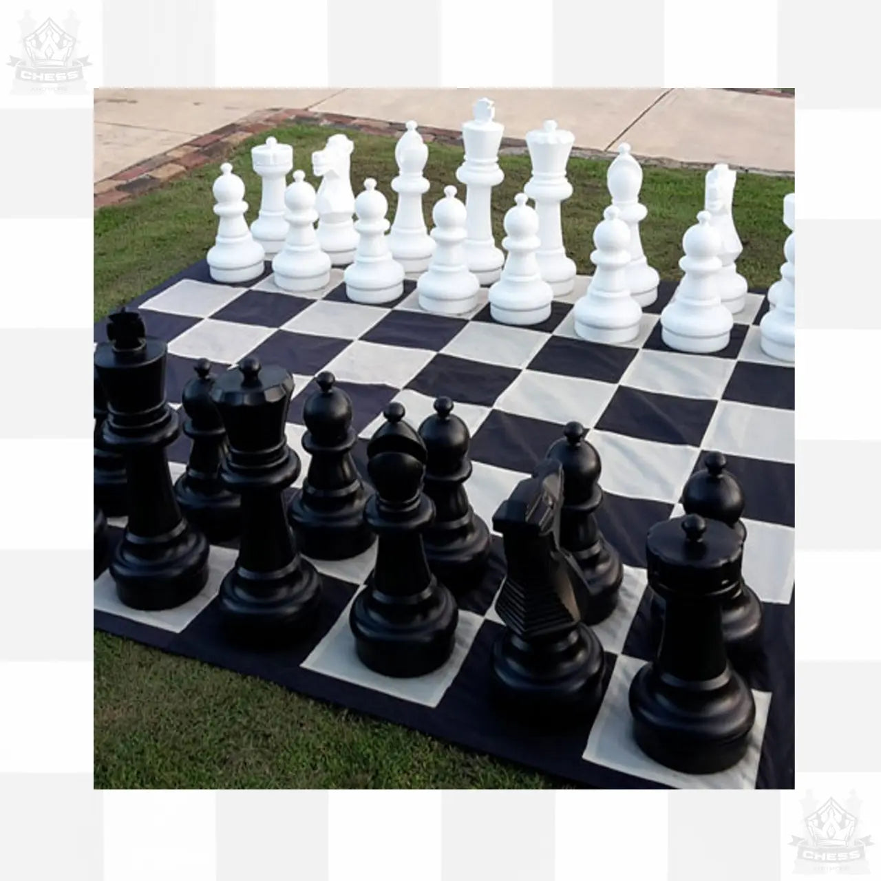 Giant Chess Outdoor Set 64cm with Chess Board Mat - Chess And More