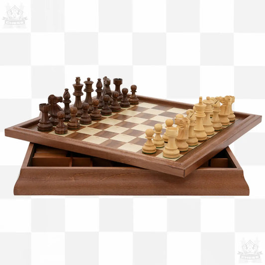 Dal Rossi 3-in-1 Wooden Chess, Checkers and Backgammon Set - Chess And More