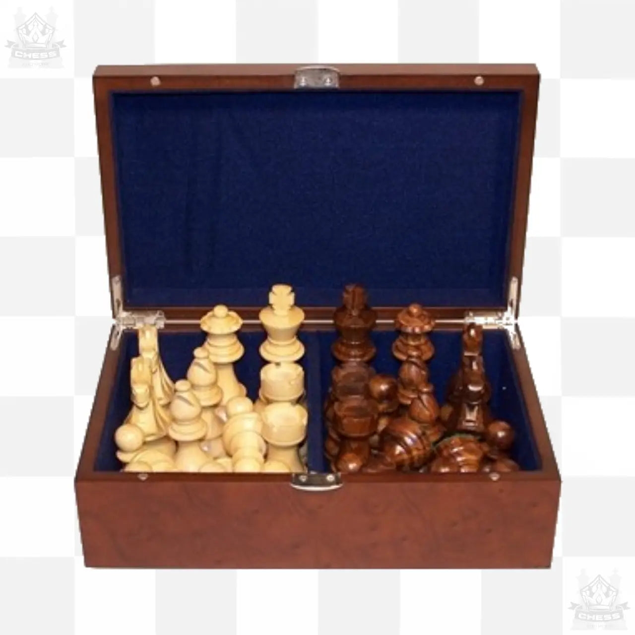 Dal Rossi Chess Pieces 85mm French Lardy Sheesham Wood plus Storage Box Dal Rossi