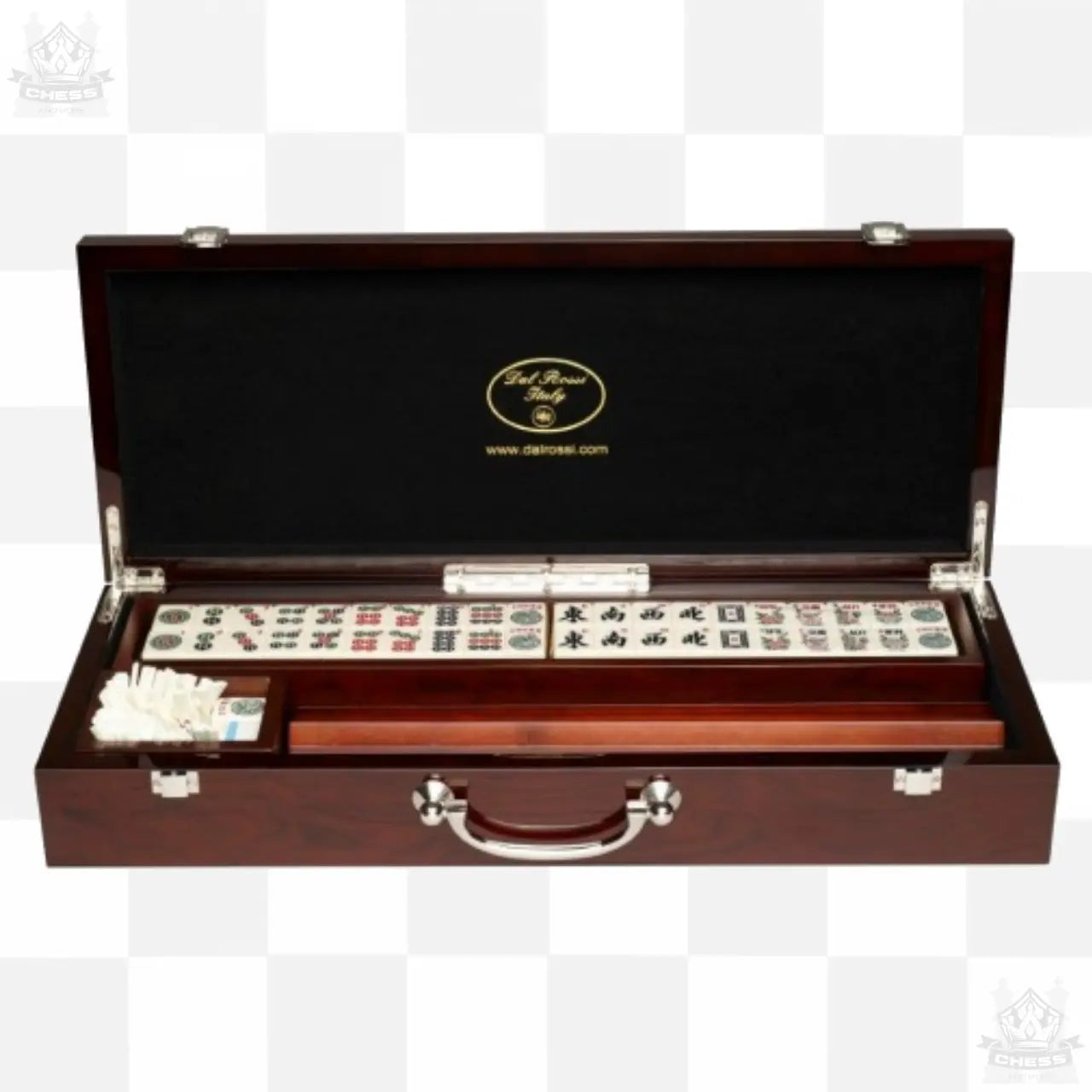 Dal Rossi Mahjong Deluxe 52cm in Mahogany Finish Wooden Case Dal Rossi