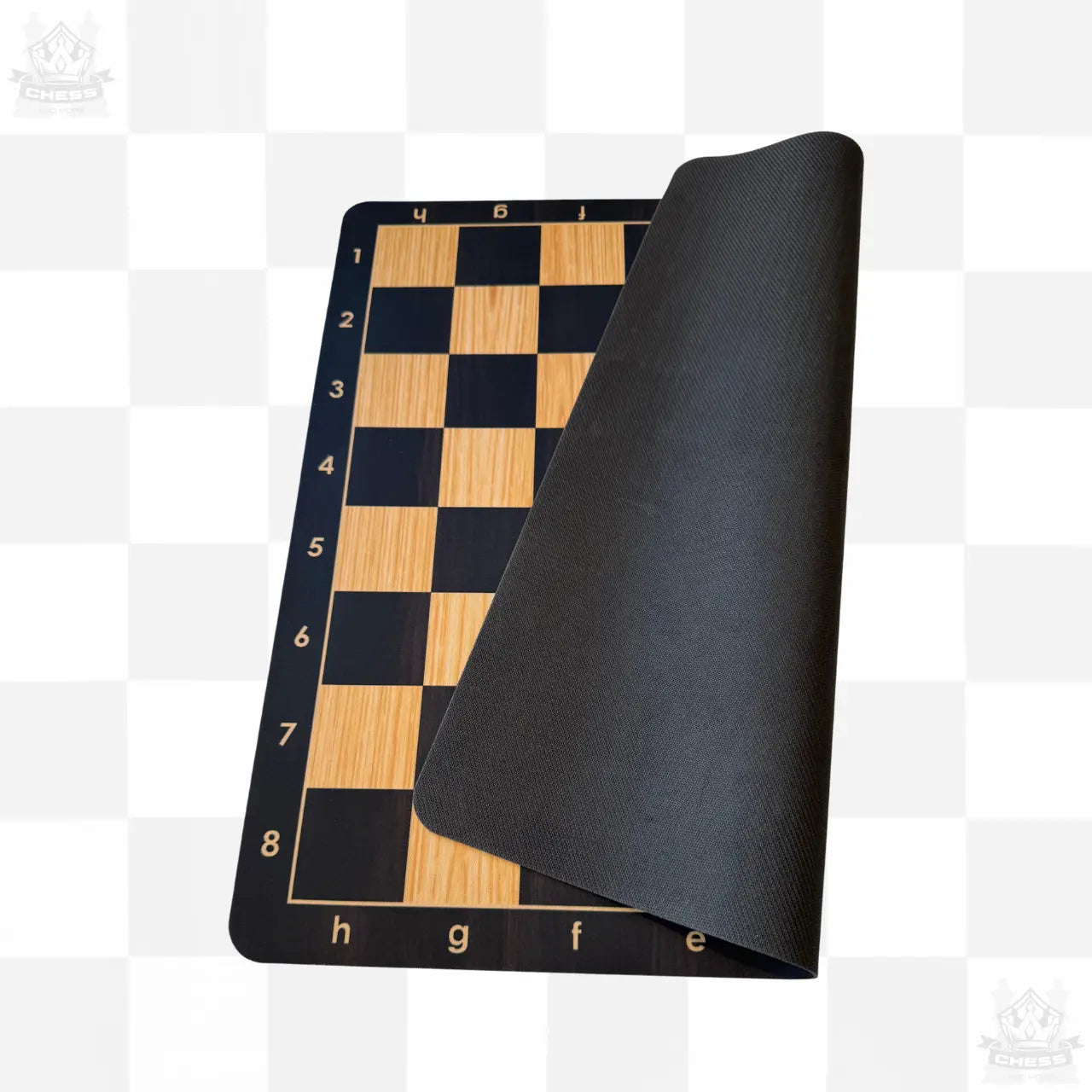 Tournament Chess Set – 50cm Woodgrain Rubber Mousepad Board & Double Weighted 95mm Chess Pieces - Chess And More